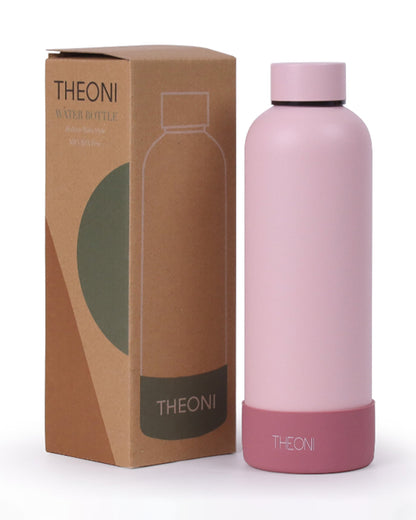 Theoni Stainless Steel Double Walled Insulated Water Bottle-24 Hours Cold & 16 Hours Hot-Pretty Peach-500ml