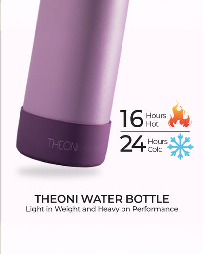 Theoni Stainless Steel Double Walled Insulated Water Bottle-24 Hours Cold & 16 Hours Hot-Playful Purple-500ml