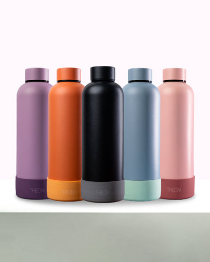 Theoni Stainless Steel Double Walled Insulated Water Bottle-24 Hours Cold & 16 Hours Hot-Playful Purple-500ml