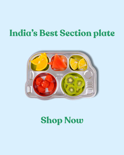 Theoni Stainless Steel Bus Shape Plate-5 Compartments-BPA-Free & Dishwasher Safe-For Feeding