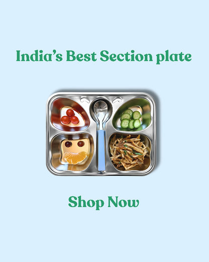 Theoni Stainless Steel Butterfly Shape Plate-4 Compartments-BPA-Free & Dishwasher Safe-For Feeding