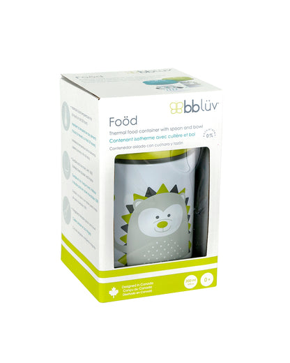 bbluv Thermal Food Container-Leak Proof Double Wall Insulation-With Foldable Spoon-Lime-For Feeding Infants