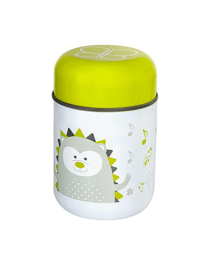 bbluv Thermal Food Container-Leak Proof Double Wall Insulation-With Foldable Spoon-Lime-For Feeding Infants