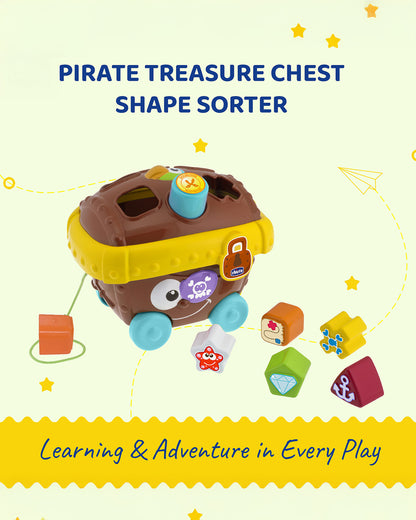 Chicco Pirate Treasure Chest-Shape Sorter & Stacker-Improves Color Recognition-Learning & Educational Toys-12M+