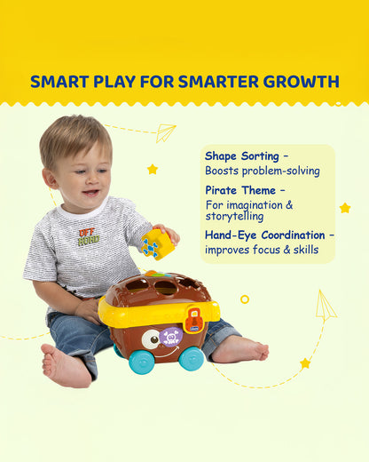 Chicco Pirate Treasure Chest-Shape Sorter & Stacker-Improves Color Recognition-Learning & Educational Toys-12M+