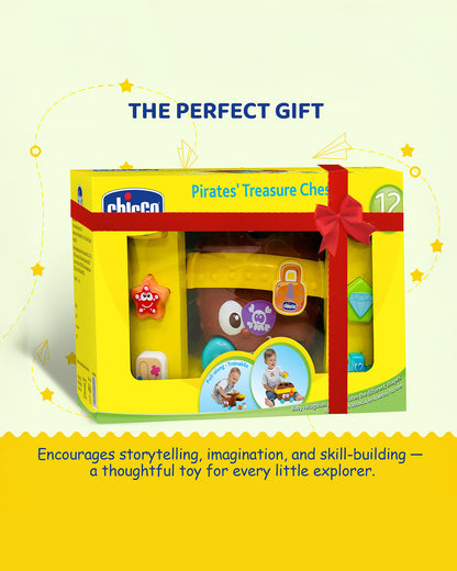 Chicco Pirate Treasure Chest-Shape Sorter & Stacker-Improves Color Recognition-Learning & Educational Toys-12M+