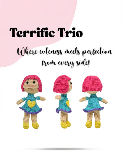 Happy Threads Adorable Kind Mini Doll-Handcrafted-Easily Washable-3M+