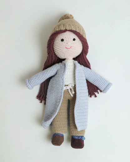 Happy Threads Suzy Crochet Doll-Include Interchangeable Outfit-Handcrafted-Easily Washable-Plush Cuddly Toy-For 6M+