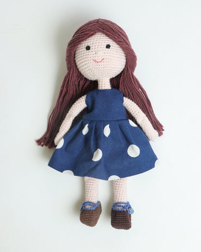 Happy Threads Suzy Crochet Doll-Include Interchangeable Outfit-Handcrafted-Easily Washable-Plush Cuddly Toy-For 6M+