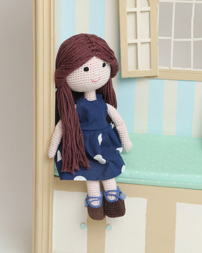 Happy Threads Suzy Crochet Doll-Include Interchangeable Outfit-Handcrafted-Easily Washable-Plush Cuddly Toy-For 6M+