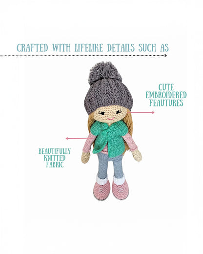Happy Threads Molly Crochet Doll-Handcrafted-Easily Washable-Plush Cuddly Toy-For 6M+