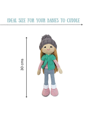 Happy Threads Molly Crochet Doll-Handcrafted-Easily Washable-Plush Cuddly Toy-For 6M+