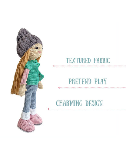Happy Threads Molly Crochet Doll-Handcrafted-Easily Washable-Plush Cuddly Toy-For 6M+