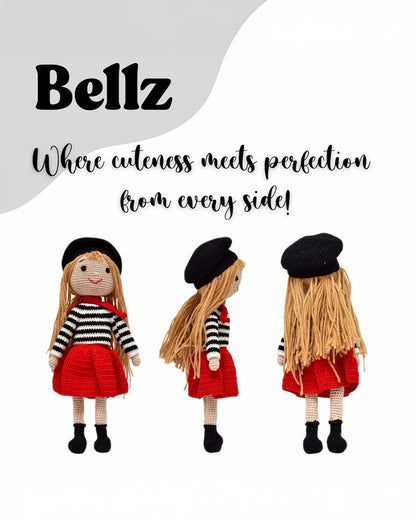 Happy Threads Bellz Crochet Doll-Handcrafted-Easily Washable-Plush Cuddly Toy-For 6M+