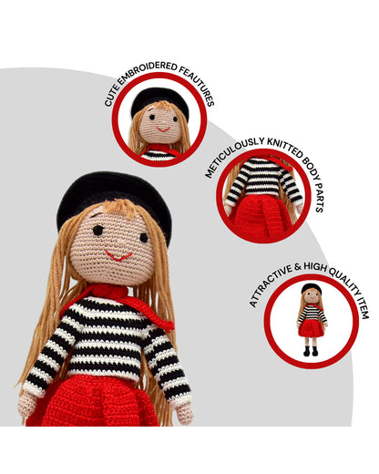 Happy Threads Bellz Crochet Doll-Handcrafted-Easily Washable-Plush Cuddly Toy-For 6M+