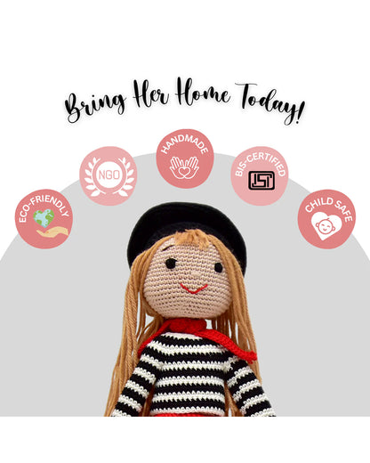 Happy Threads Bellz Crochet Doll-Handcrafted-Easily Washable-Plush Cuddly Toy-For 6M+