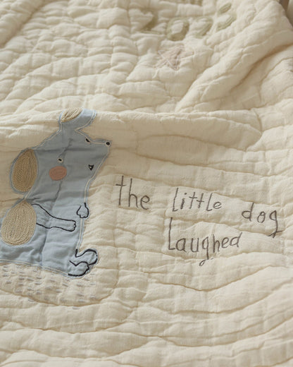 Aplito Baby Bedding Set-Hey Diddle Diddle-Hand Embroidered-Cotton Linen-Beige-For Infants