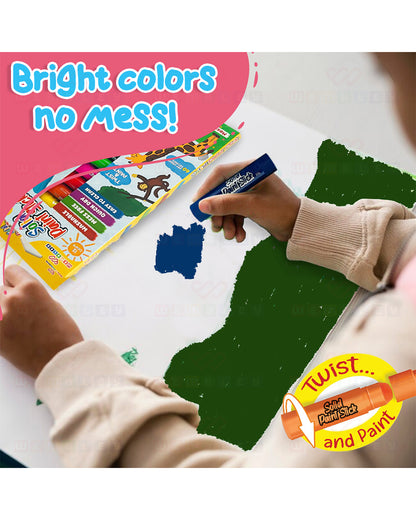 Wembley Solid Paint Stick-Includes 12 Color Sticks-Washable & Quick Dry Paint-3Y+