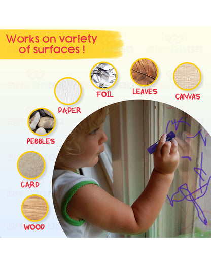 Wembley Neon Paint Stick-Includes 6 Color Sticks-Washable & Quick Dry Paint-3Y+