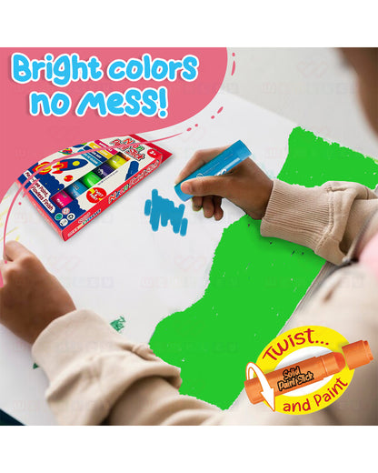 Wembley Neon Paint Stick-Includes 6 Color Sticks-Washable & Quick Dry Paint-3Y+