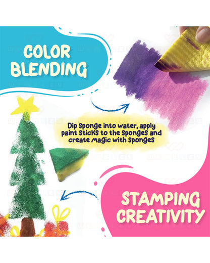 Wembley Neon Paint Stick-Includes 6 Color Sticks-Washable & Quick Dry Paint-3Y+