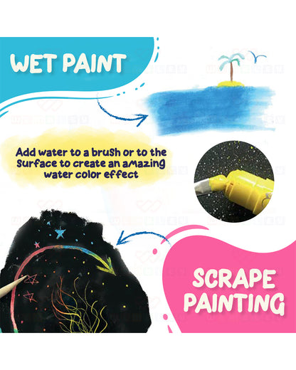 Wembley Neon Paint Stick-Includes 6 Color Sticks-Washable & Quick Dry Paint-3Y+