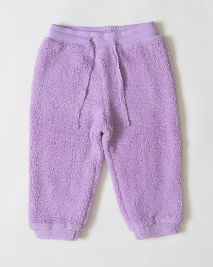 Twingle Faux Fur Winter Wear Hoodie & Jogger Set-100% Cotton Lining-Soft Adjustable Waistband-Long Sleeves-Solid-Lilac-For Infants
