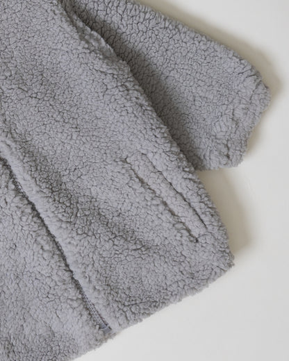 Twingle Faux Fur Winter Wear Hoodie & Jogger Set-100% Cotton Lining-Soft Adjustable Waistband-Long Sleeves-Solid-Grey-For Infants