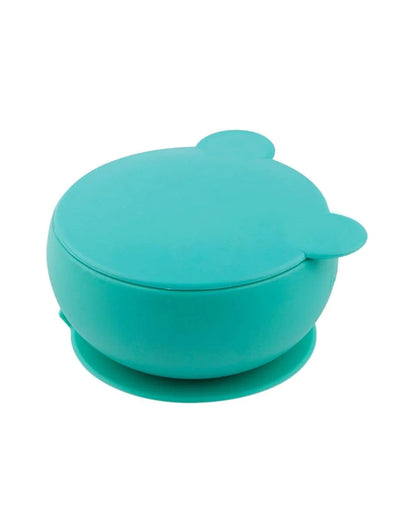 MinikOiOi Bowl-With Suction Base-Microwave Safe-Aqua Green-For Feeding Infants