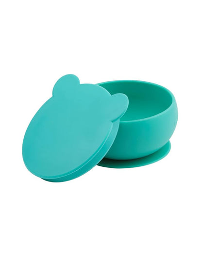 MinikOiOi Bowl-With Suction Base-Microwave Safe-Aqua Green-For Feeding Infants