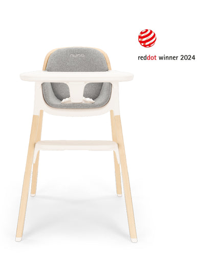 Nuna Bryn Baby High Chair-With Removable Seat Pad & Child Tray-Tool Free Assembly-Made From Premium Black Walnut & Maple Woods-For 6M+ (Upto 100 Kg)-Heritage