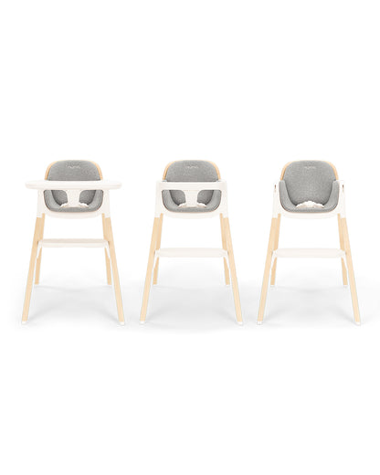 Nuna Bryn Baby High Chair-With Removable Seat Pad & Child Tray-Tool Free Assembly-Made From Premium Black Walnut & Maple Woods-For 6M+ (Upto 100 Kg)-Heritage