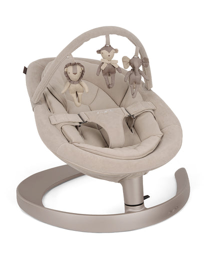 Nuna Leaf Grow Baby Bouncer-Organic Jersey Knit Cotton Insert-3 Ergonomic Recline Positions-With Toy Bar-2 Years Warranty-For Infants-Chateau