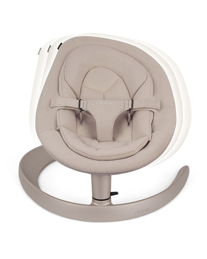 Nuna Leaf Grow Baby Bouncer-Organic Jersey Knit Cotton Insert-3 Ergonomic Recline Positions-With Toy Bar-2 Years Warranty-For Infants-Chateau