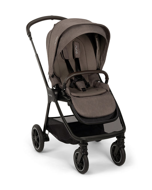 Nuna TRIV Next Stroller-With Cup Holder-Includes Travel Bag, Rain Cover & Post Adaptors-Reversible Seat-One Hand Fold-Pram for 0 to 4Y (Upto 22Kg)-Chestnut