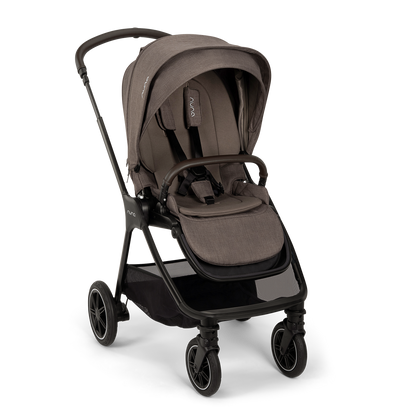 Nuna TRIV Next Stroller-With Cup Holder-Includes Travel Bag, Rain Cover & Post Adaptors-Reversible Seat-One Hand Fold-Pram for 0 to 4Y (Upto 22Kg)-Chestnut