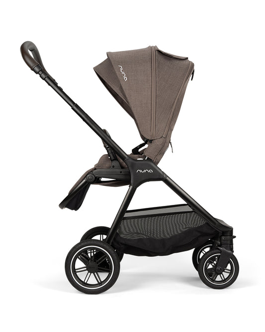 Nuna TRIV Next Stroller-With Cup Holder-Includes Travel Bag, Rain Cover & Post Adaptors-Reversible Seat-One Hand Fold-Pram for 0 to 4Y (Upto 22Kg)-Chestnut
