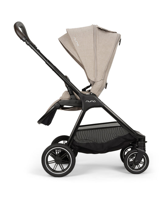 Nuna TRIV Next Stroller-With Cup Holder-Includes Travel Bag, Rain Cover & Post Adaptors-Reversible Seat-One Hand Fold-Pram for 0 to 4Y (Upto 22Kg)-Chateau