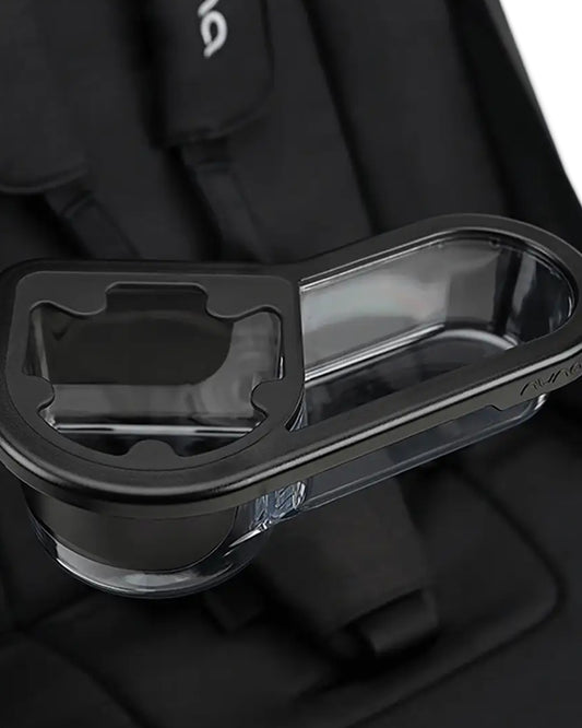 Nuna TRVL Series Child Tray-Clicks Easily Onto Stroller When Bumper Is Removed-Includes & Snack Compartment-Clear