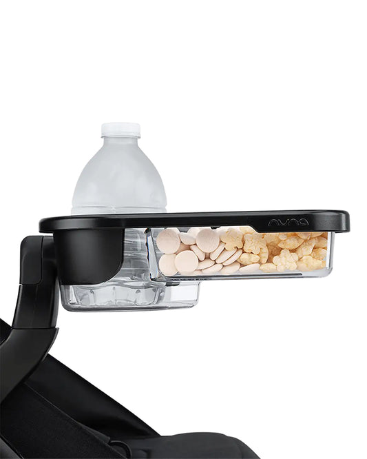 Nuna TRVL Series Child Tray-Clicks Easily Onto Stroller When Bumper Is Removed-Includes & Snack Compartment-Clear