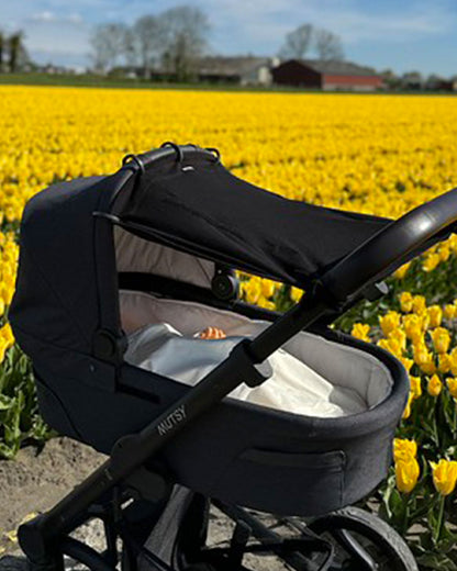 Dooky Universal Cover-Fits Easy On Any Stroller, Infant Car seat & Carry Cot-Breathable Oekotex Certified Cotton-UPF50+ Protection-Black