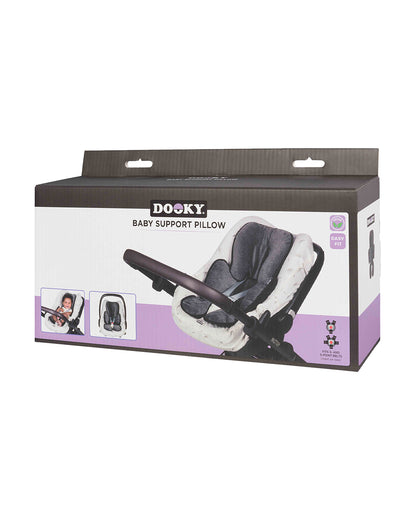 Dooky Baby Support Pillow-Suitable For Strollers, Car Seats, Carry Cots & Bouncers-Fits Both 3 & 5 Point Harness-For 0 to 12M-Grey