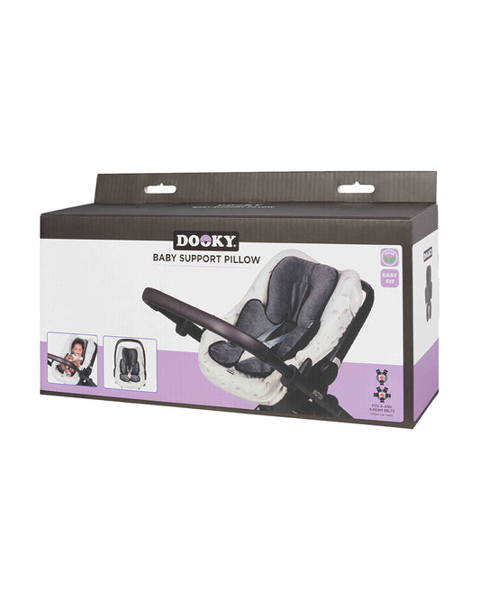 Dooky Baby Support Pillow-Suitable For Strollers, Car Seats, Carry Cots & Bouncers-Fits Both 3 & 5 Point Harness-For 0 to 12M-Grey