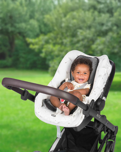 Dooky Baby Support Pillow-Suitable For Strollers, Car Seats, Carry Cots & Bouncers-Fits Both 3 & 5 Point Harness-For 0 to 12M-Grey