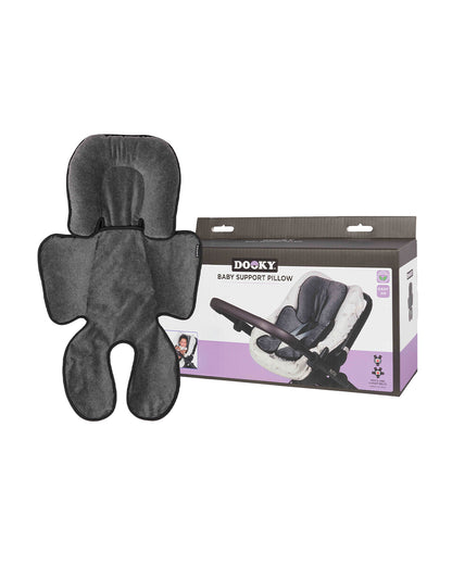 Dooky Baby Support Pillow-Suitable For Strollers, Car Seats, Carry Cots & Bouncers-Fits Both 3 & 5 Point Harness-For 0 to 12M-Grey