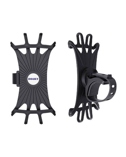 Dooky Universal Phone Holder-Fits Onto Stroller Handle Bars, Bumper Bars & Car Headrests-Shock Proof & 360 Degree Rotatable-Black