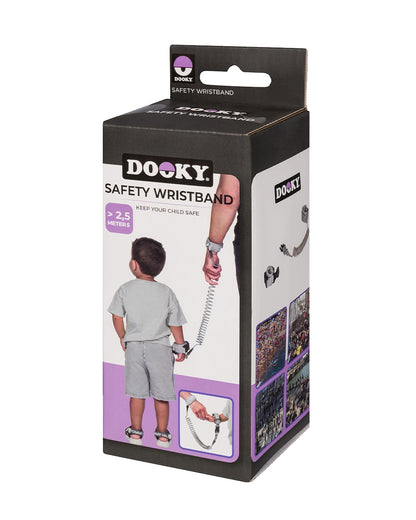 Dooky Anti Lost Safety Wristband With Range of 2.5m-Safety Harness-Velcro Lock-White-6 to 36M