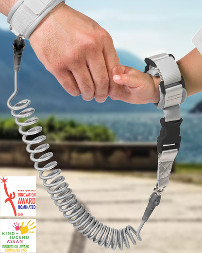 Dooky Anti Lost Safety Wristband With Range of 2.5m-Safety Harness-Velcro Lock-White-6 to 36M