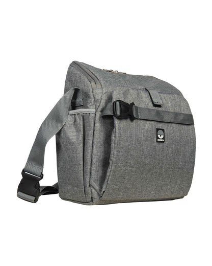 Dooky Diaper Bag That Converts Into Booster Seat-3 Point Harness-Increases Seating Height-With Convenient Storage Pockets-Easy To Carry With Carrying Handle-Grey
