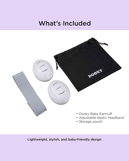 Dooky Baby Earmuff-Baby Ear Protection-Soft & Adjustable-25 dB Insulation-Includes Storage Bag-For Infants